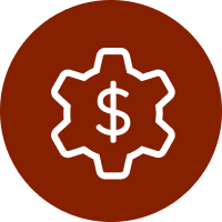 dollar sign and gear icon